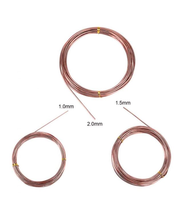 Набор из 3 проволок из анодированного алюминия 1мм, 1.5мм, 2мм.*5 метров Набор из 3 проволок из анодированного алюминия 1мм, 1.5мм, 2мм.*5 метров