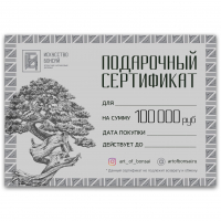 Подарочный Сертификат на сумму 100 000 рублей