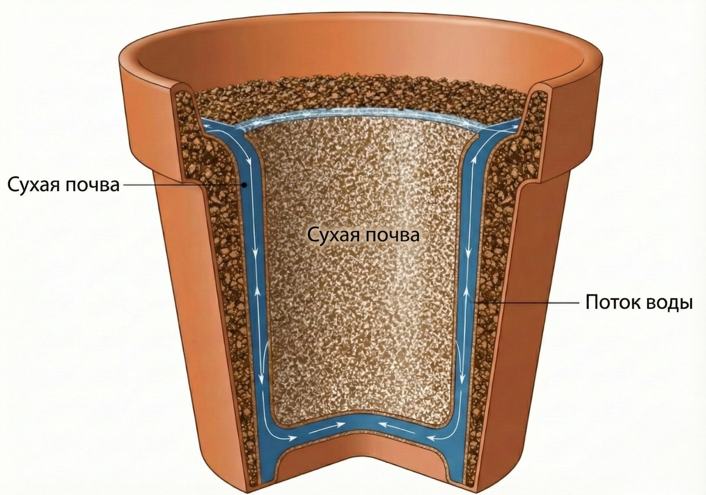 Схема полива лейкой